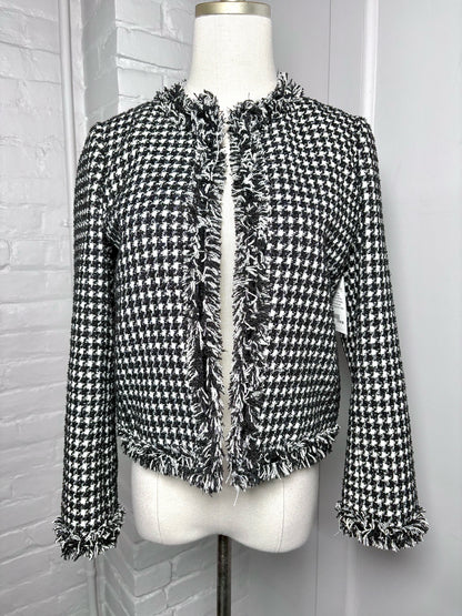 Women Size 2 Kate Spade New York Black & White Tweed Pre-owned Blazer