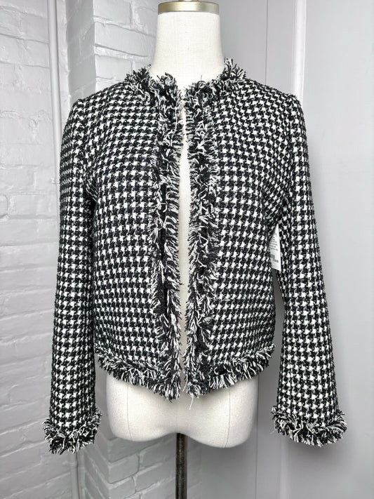Women Size 2 Kate Spade New York Black & White Tweed Pre-owned Blazer