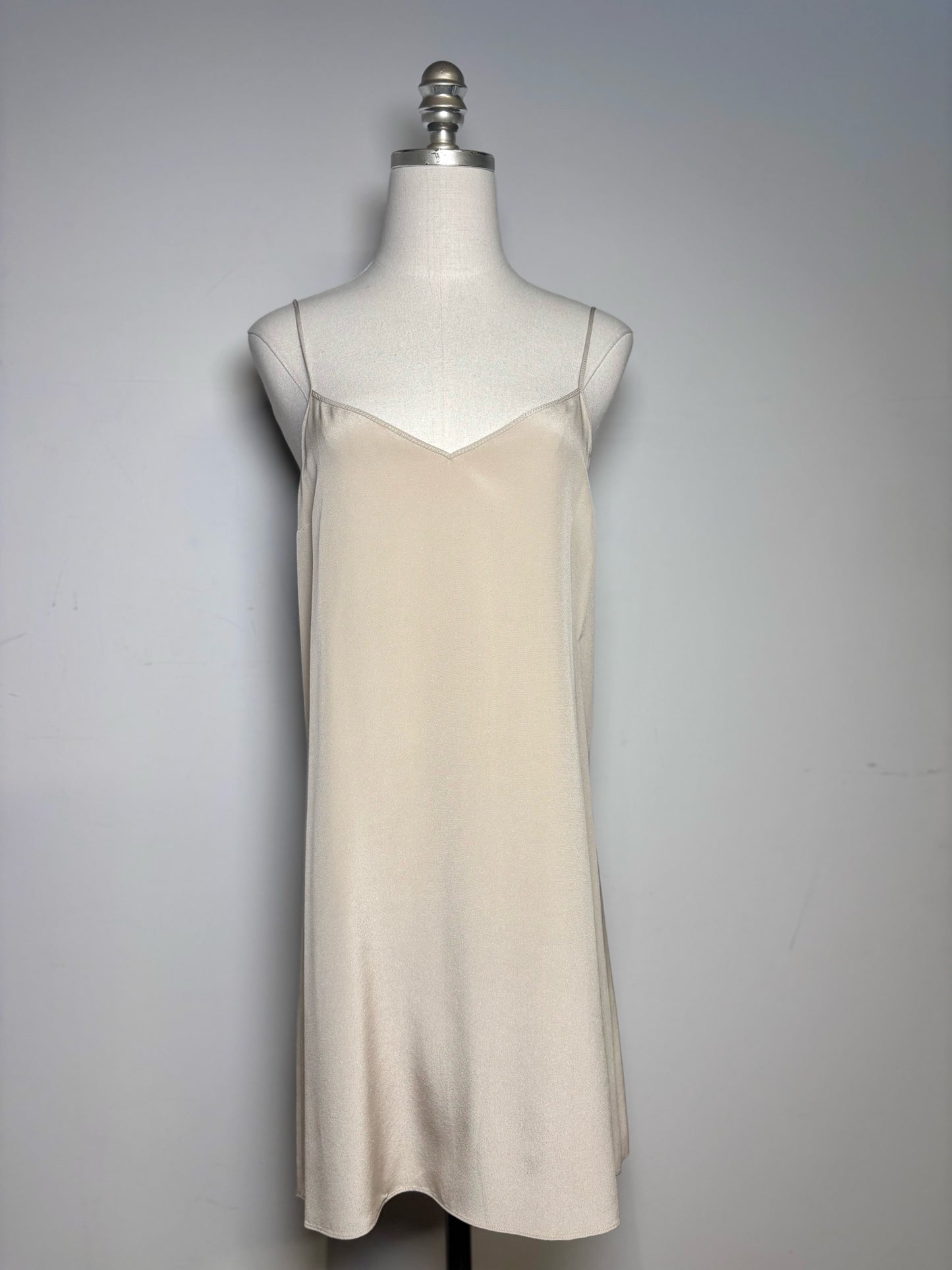 Women Size 36 (2) Joseph Taupe Solid Women's Pure Silk Pre-owned Dress