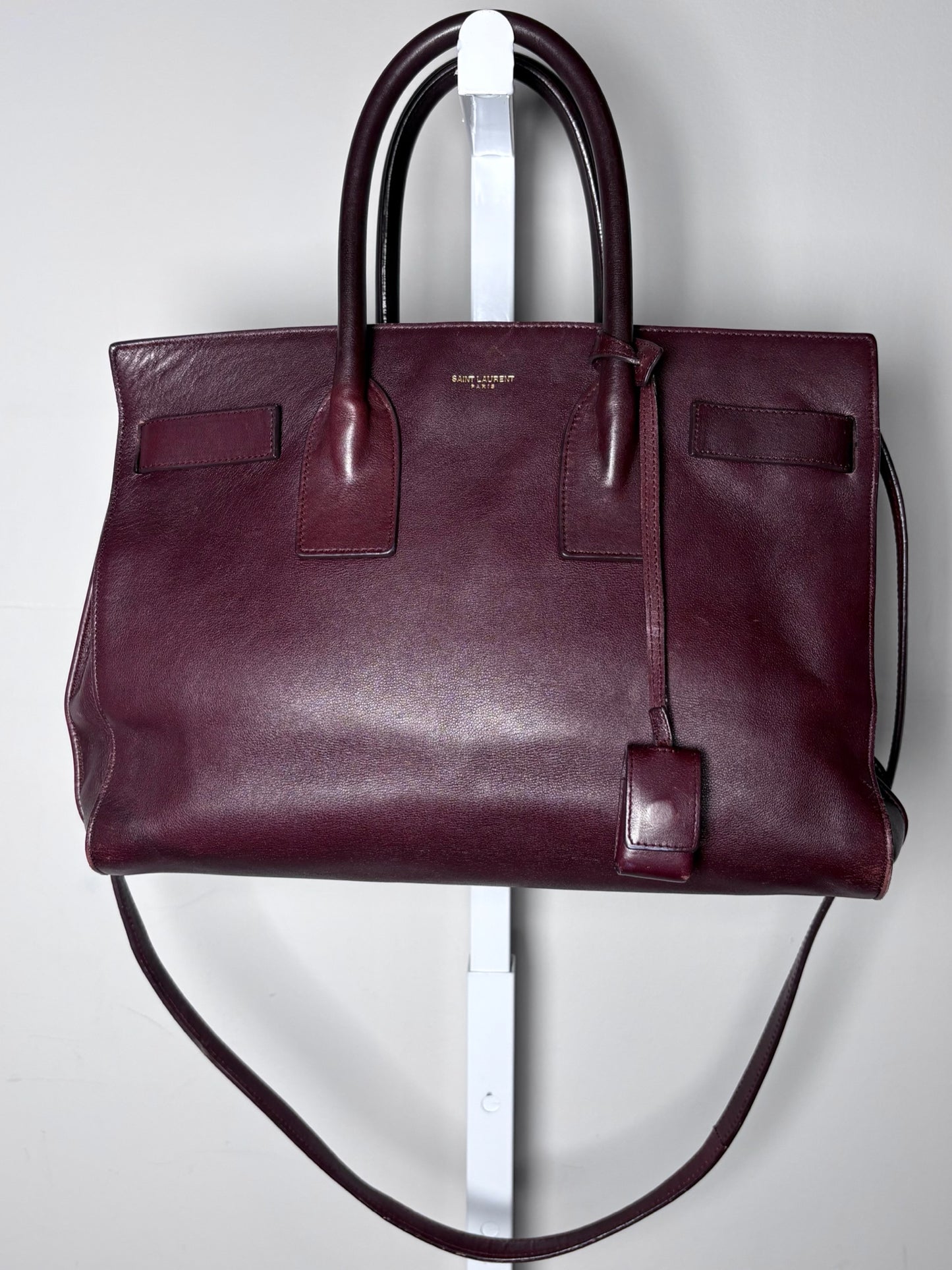 Saint Laurent Sac De Jour Burgundy Leather Iconic YSL Classic 2024 Pre-owned