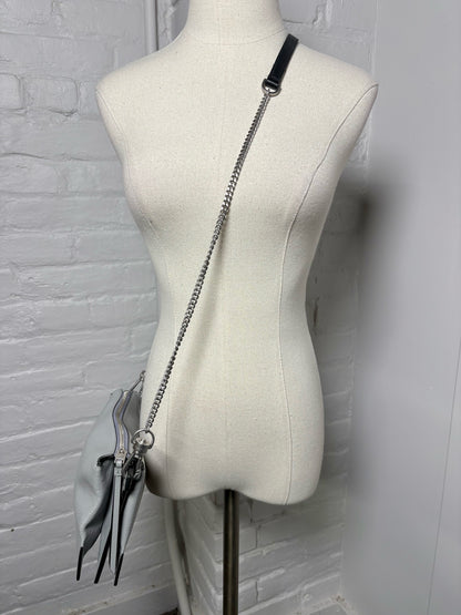 Leather AllSaints Solid Leather Light Gray Small Purse