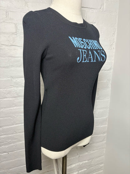 Women Size S Moschino Jeans Black Print Top