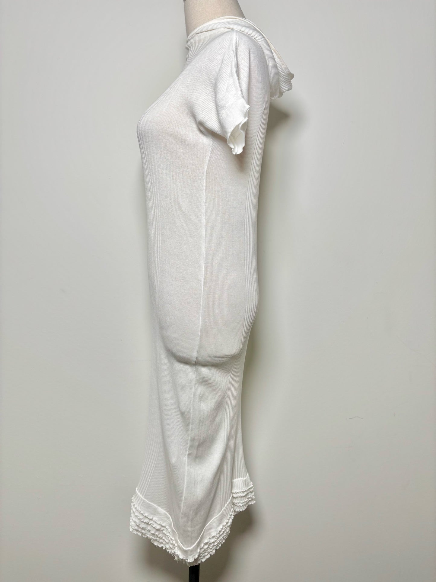 Women Size 6 Isabel Toledo White Solid Cotton Blend Midi Bodycon Dress