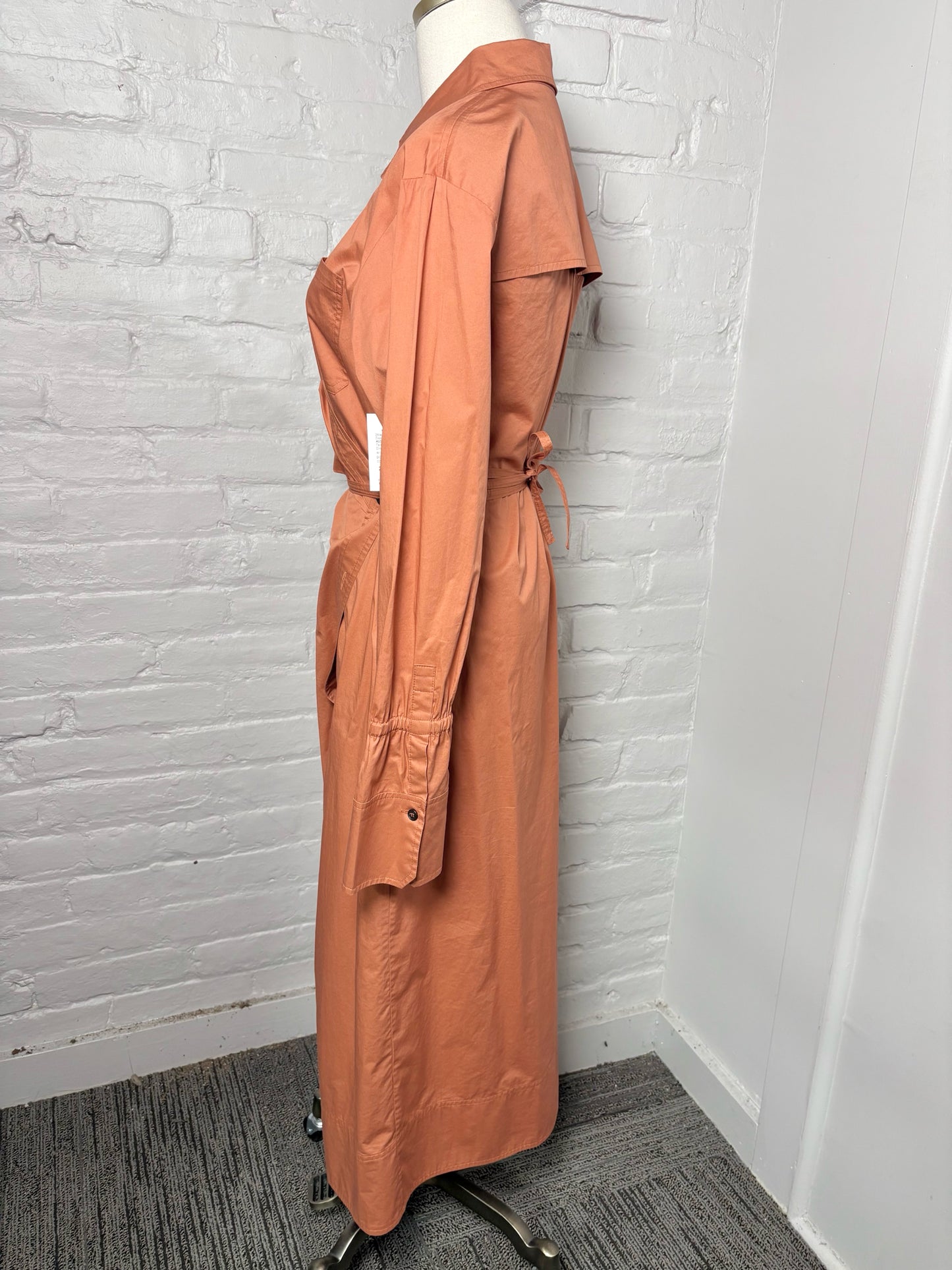 Women Size 2 ALC Terracotta Calvin Wrap Midi Dress
