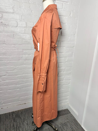 Women Size 2 ALC Terracotta Calvin Wrap Midi Dress