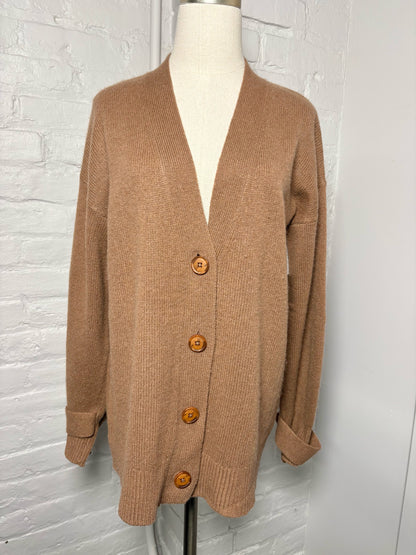 Women Size S 360 Cashmere Brown "Boyfriend" Cashmere Sweater