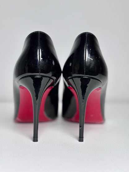 W Shoe Size 37.5 (7.5) Christian Louboutin Black Patent Leather Pre-owned Heels