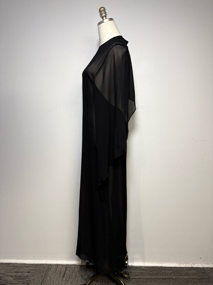 Women Size 40 Maison Margiela Black Sheer Pure Silk Vintage Pre-owned Dress