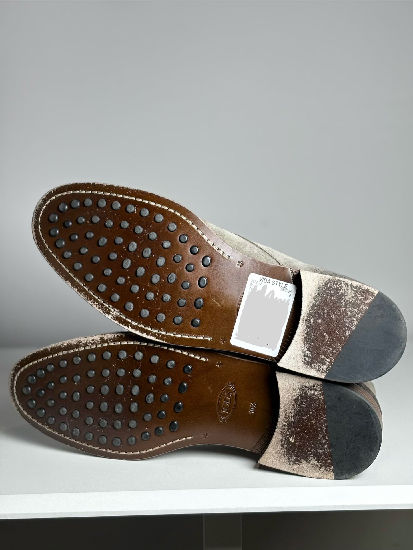 Mens Shoe Tod's Taupe Suede Leather Desert Boots