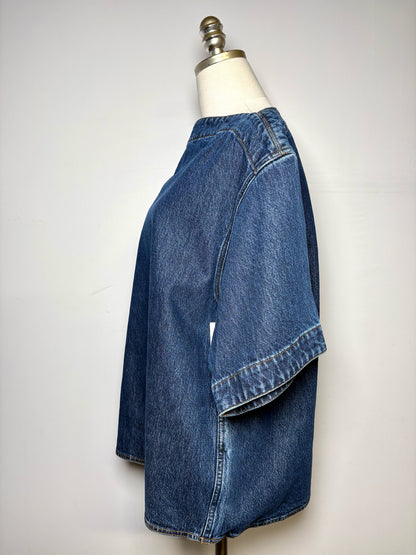Women Size 40 Toteme Dark Blue Denim 100% Organic Cotton Pre-owned Top