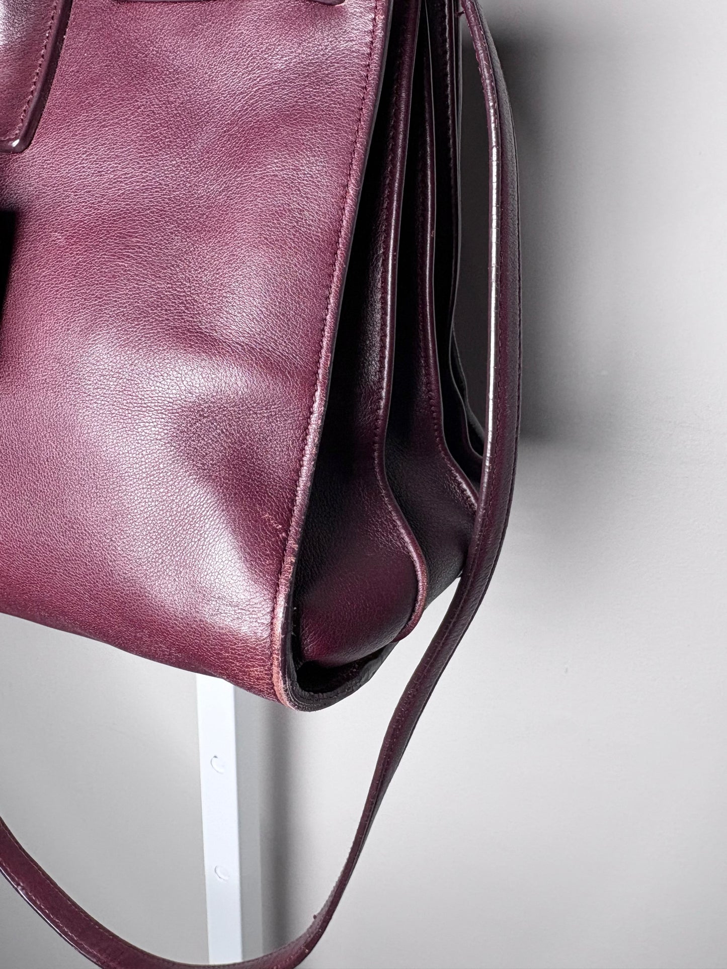Saint Laurent Sac De Jour Burgundy Leather Iconic YSL Classic 2024 Pre-owned