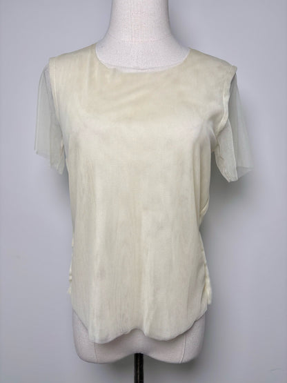 Women Size S Comme des Garcon Buttercream Solid 100% Nylon Shirt