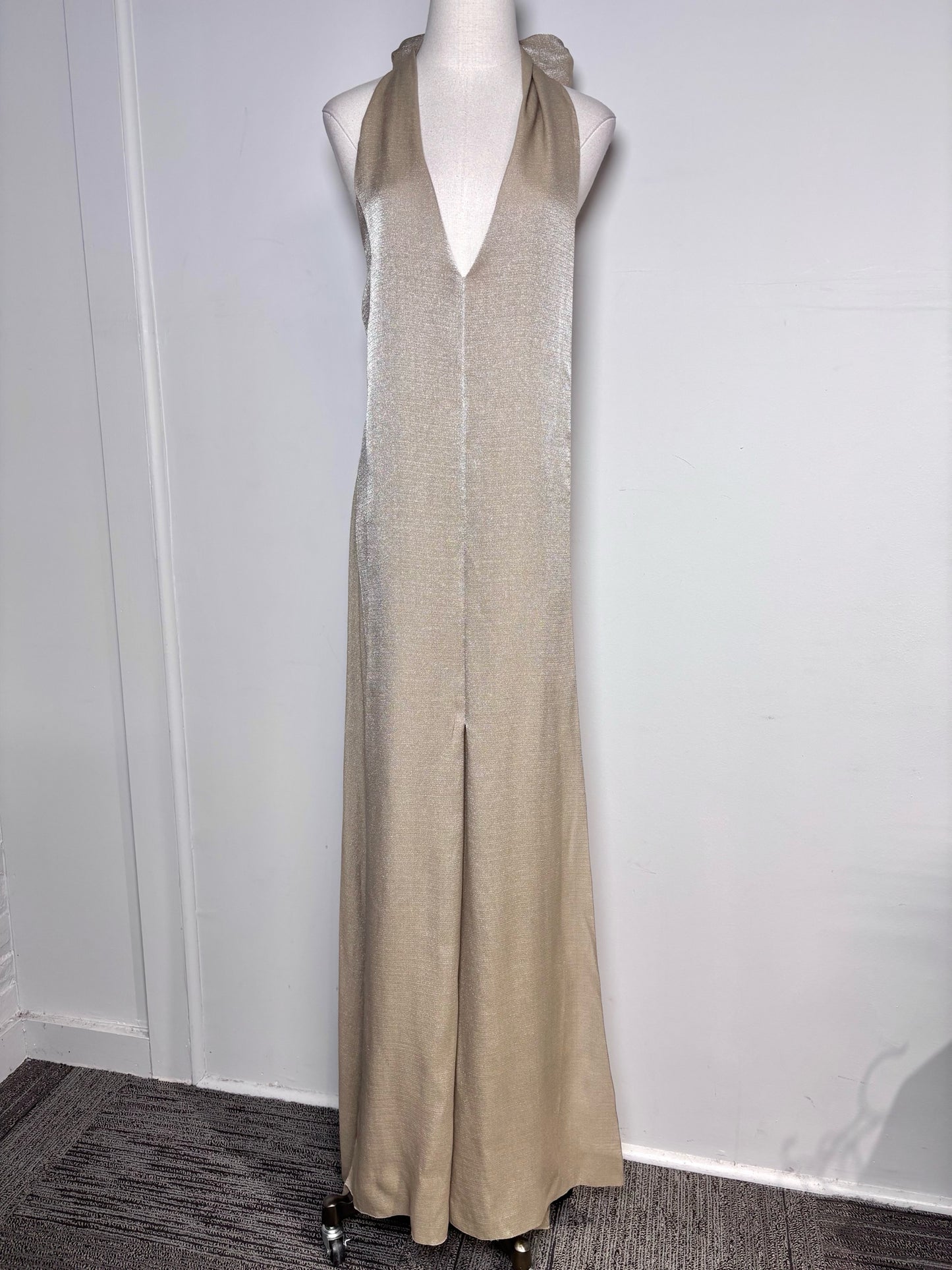 Chanel Boutique Spring 1999 Metallic Gold Gown - Vintage Pre-owned Size 38 (4)
