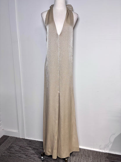 Chanel Boutique Spring 1999 Metallic Gold Gown - Vintage Pre-owned Size 38 (4)