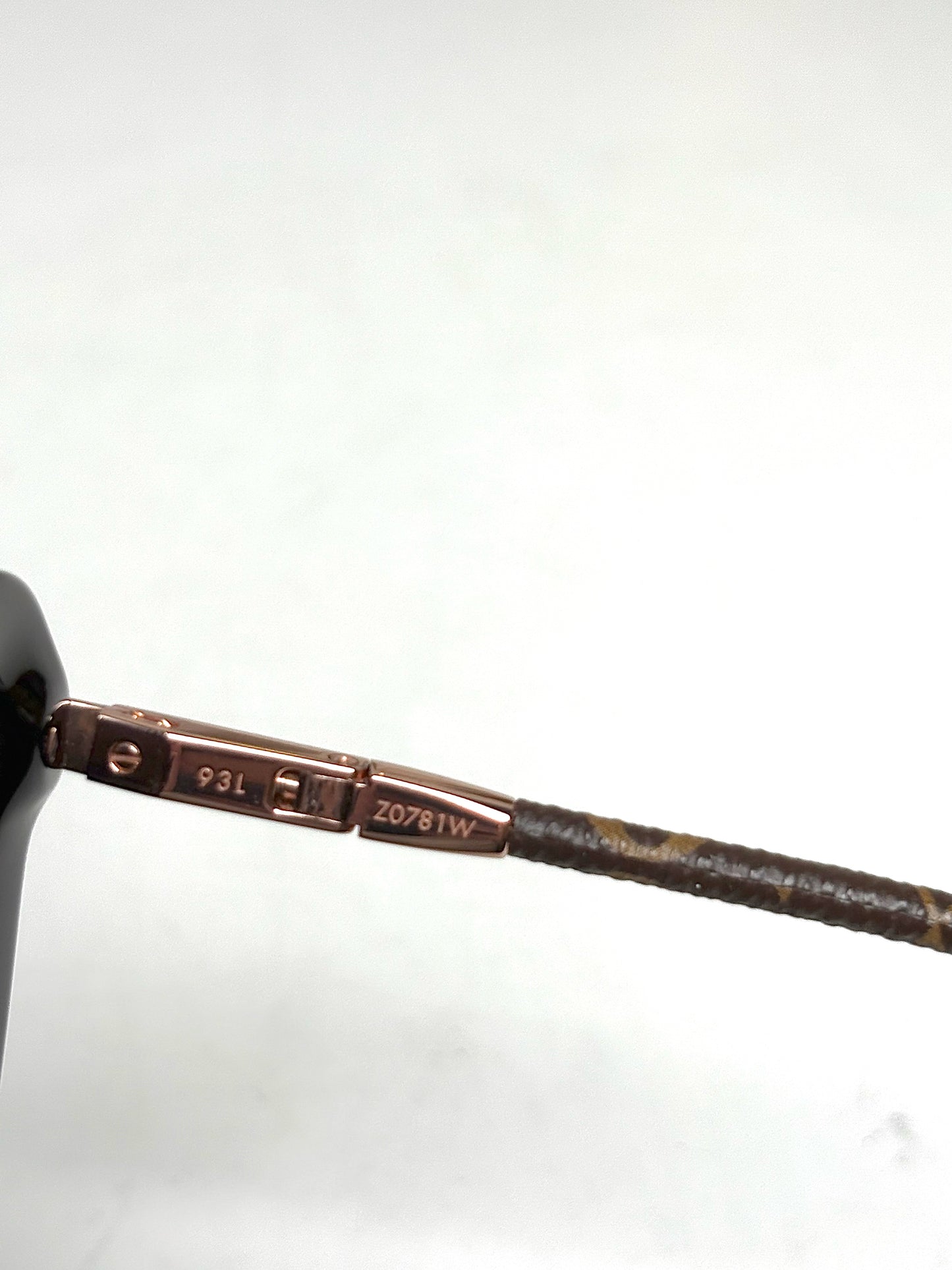 Louis Vuitton NWT Black Charlotte Leather-wrapped Monogram Fold Sunglasses