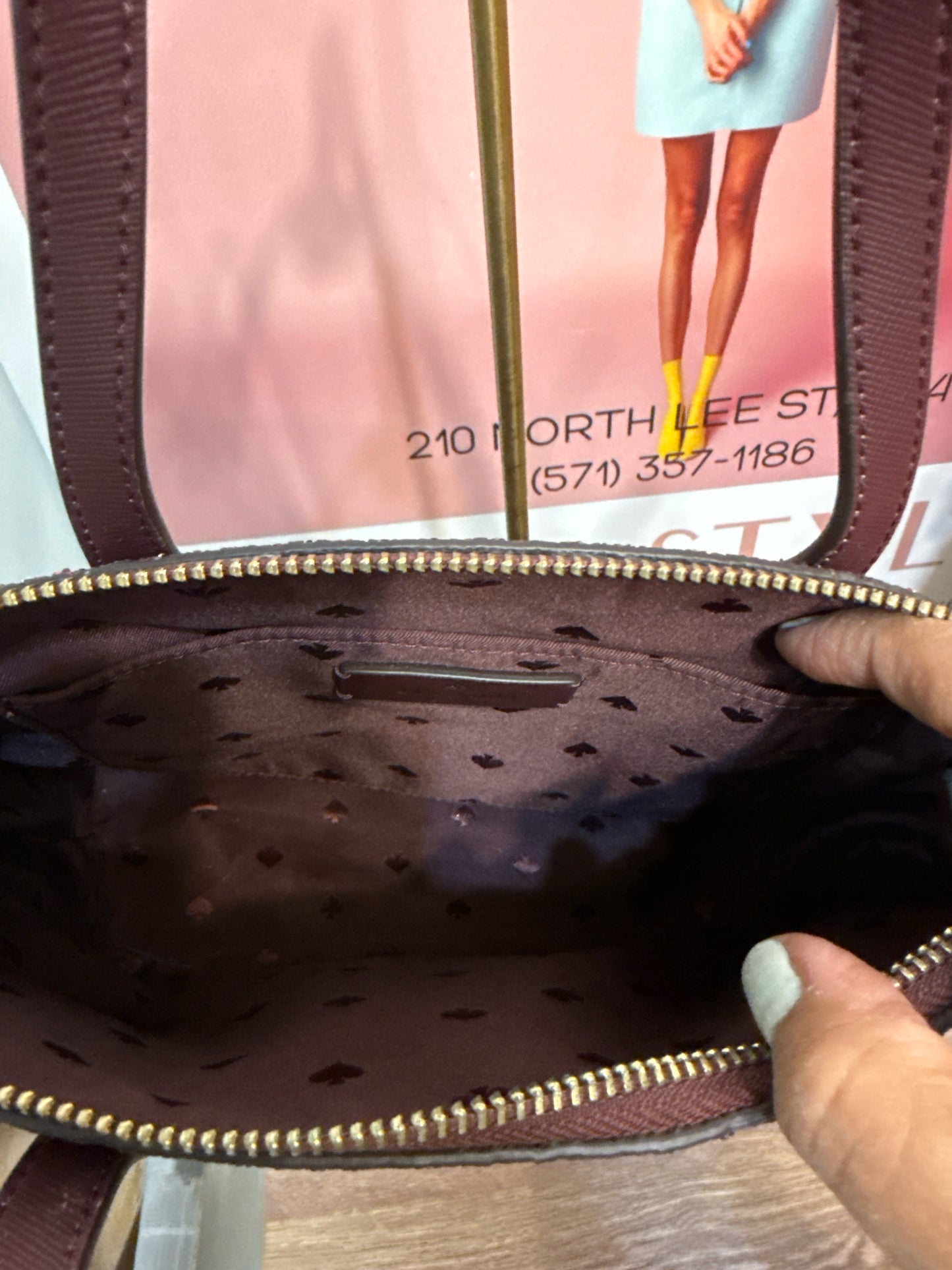 Kate Spade New York Solid w/Glitter Saffiano Leather Satchel Bag
