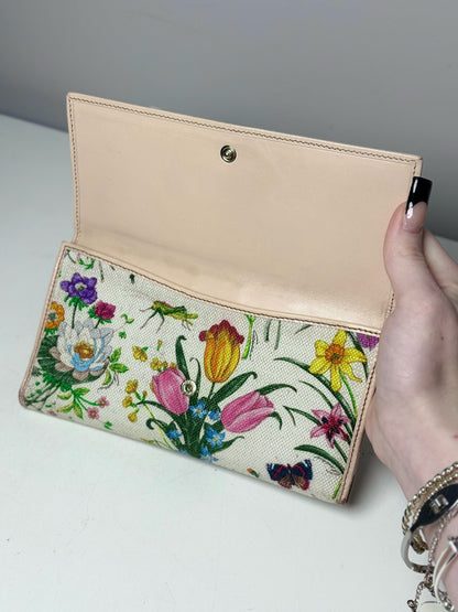 Canvas & Leather Gucci Leather, Canvas Multi-Color Continental Wallet