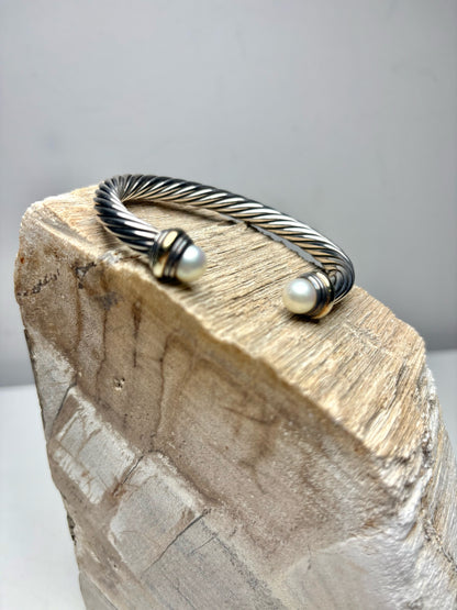 David Yurman Cable Pre-owned Pearl Bracelet