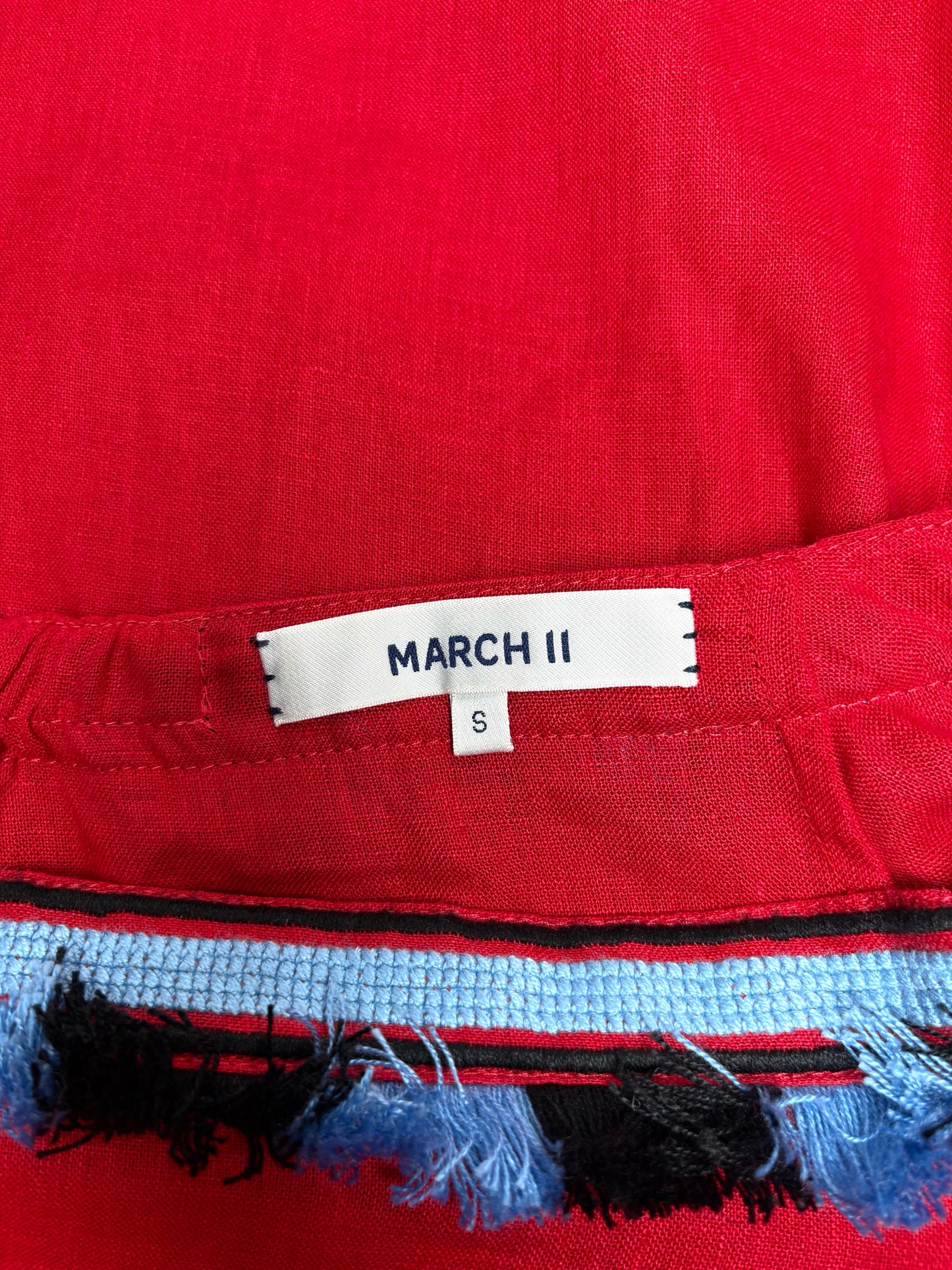 Women Size S March II Red, Blue Embroidered Women's Dress