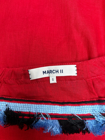 Women Size S March II Red, Blue Embroidered Women's Dress