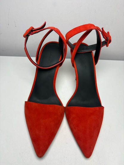 Women's Shoe Size 37.5 Alexander Wang Lovisa Red Suede Pre-Owned Pointed Toe Heels