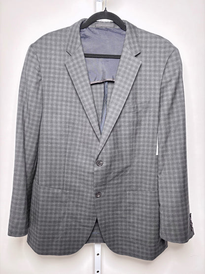 BOSS Hugo Boss Charcoal Wool Checkered Men's 44 Suit
