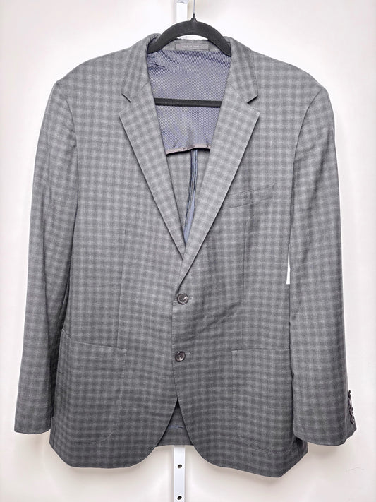 BOSS Hugo Boss Charcoal Wool Checkered Men's 44 Suit