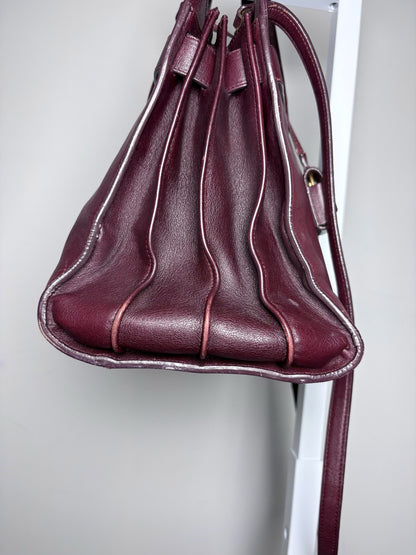 Saint Laurent Sac De Jour Burgundy Leather Iconic YSL Classic 2024 Pre-owned