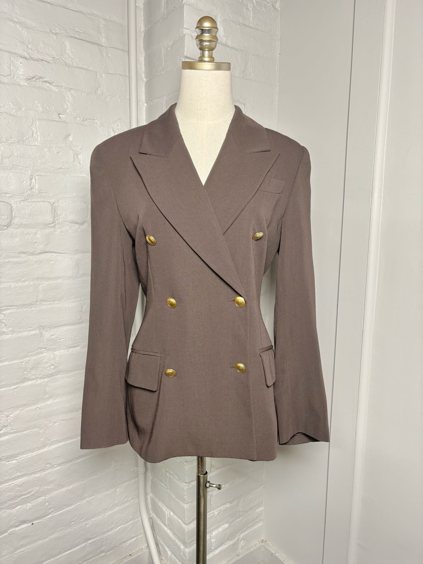 Women Size 42 Gucci Brown Solid Vintage Blazer