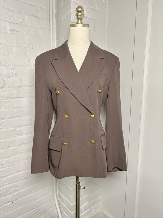 Women Size 42 Gucci Brown Solid Vintage Blazer
