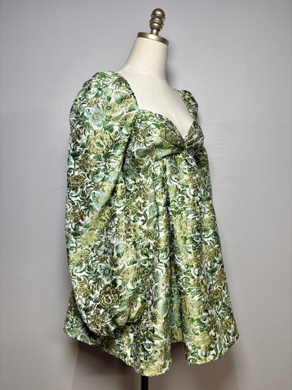 Women Size 4 Asos Edition Green Brocade Cocktail Mini Dress