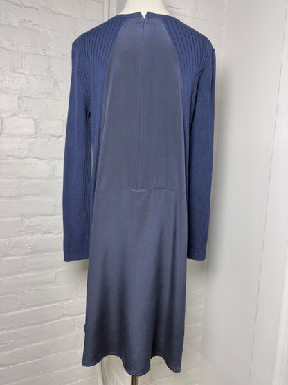 Women Size 4 St. John Navy Blue Solid Dress