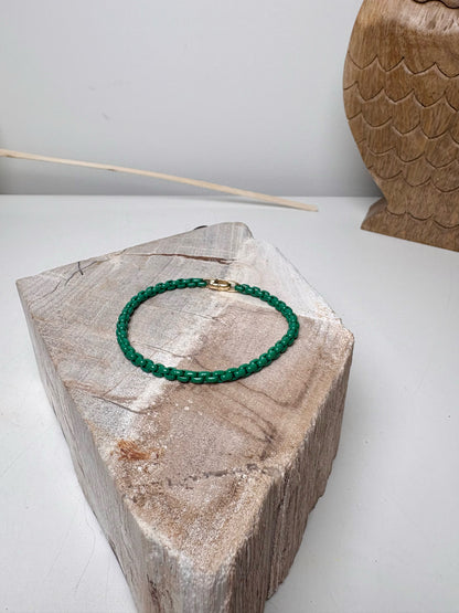 David Yurman Emerald Green Bel Aire 14K Clasp Acrylic Bracelet