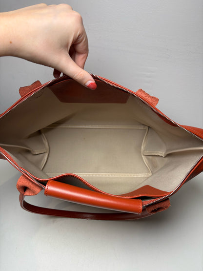 Women's Longchamp Le Pliage Xtra Burnt Orange Leather Pre-Owned Shoulder Tote Bag