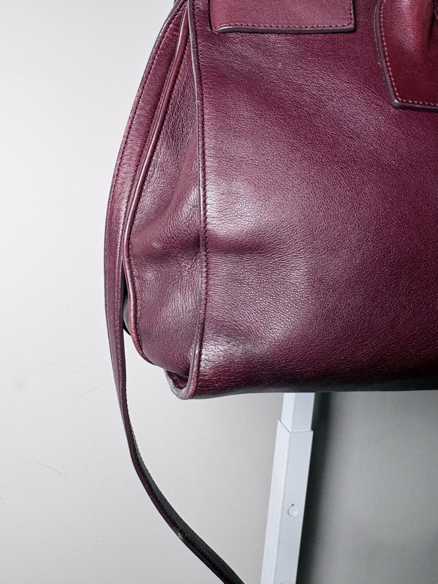 Saint Laurent Sac De Jour Burgundy Leather Iconic YSL Classic 2024 Pre-owned