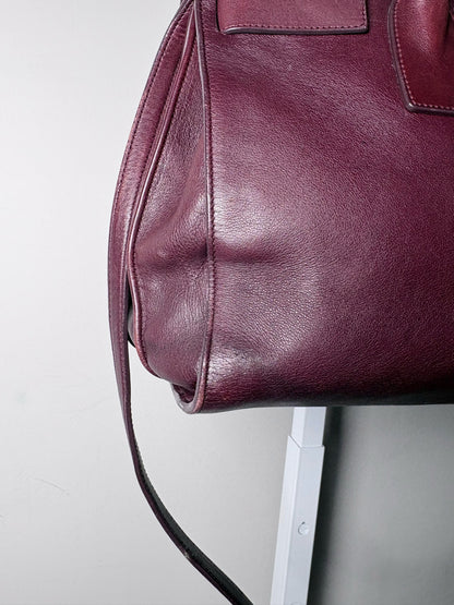 Saint Laurent Sac De Jour Burgundy Leather Iconic YSL Classic 2024 Pre-owned