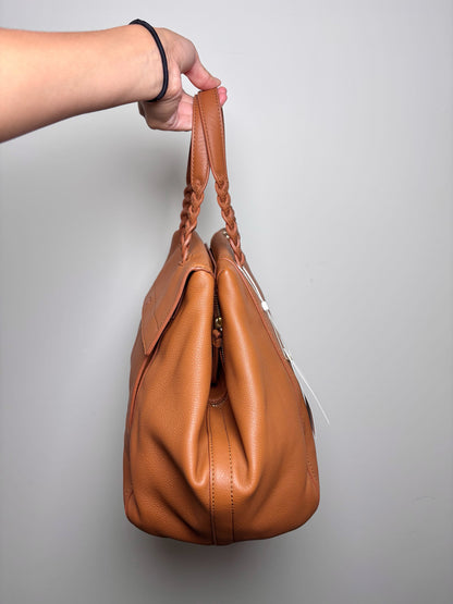 Tory Burch Solid Leather NWT Cognac Half Moon Purse