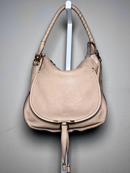 Leather Chloe Marcie Beige Shoulder Hobo Bag | Pre-owned