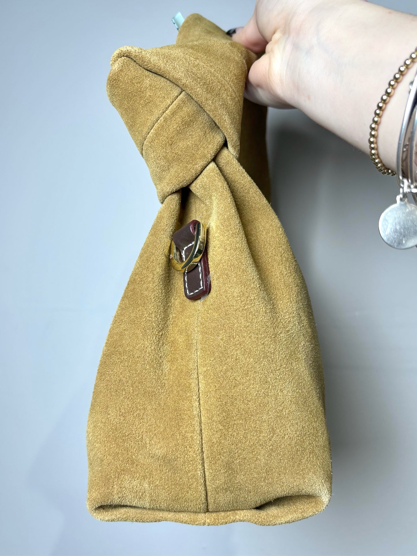 Suede Frances Valentin Tinsley Mini Hobo Knot  Bag