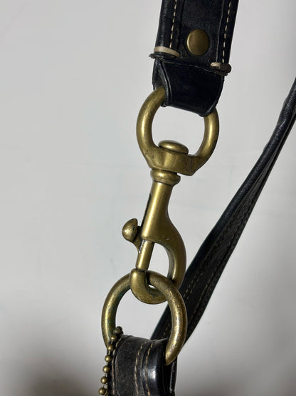 Women's Coach Solid Vintage Leather Pre-owned Black Medium Purse