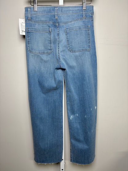 Women Size 25 (0) Fidelity Light Blue Wide Leg Frayed Jeans