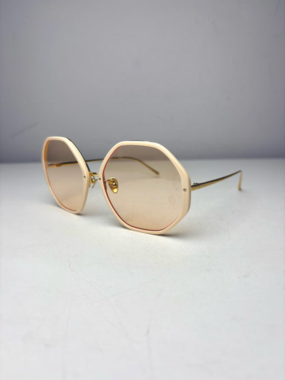 Linda Farrow Alona Sunglasses NWOT Peach Acetate, Titanium Sunglasses