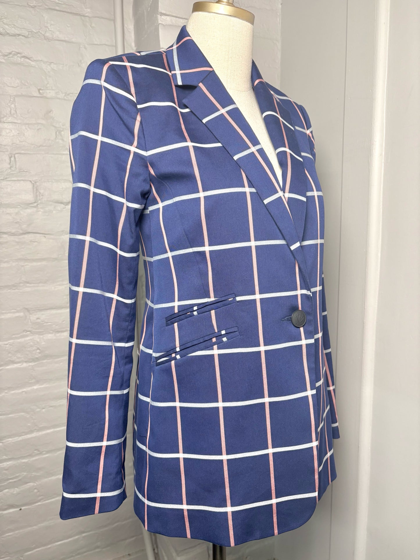 Women Size 2 Rag & Bone Blue Stripe Pre-owned Blazer