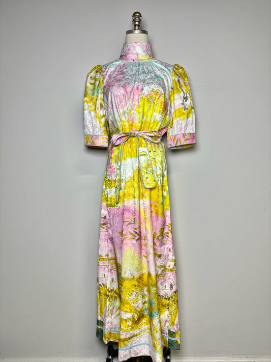 Women Size M Hunter Bell Ethereal Garden Print Midi Pre-owned NWT Dress