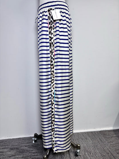 Women Size 2 La Prestic Ouiston Cream, Blue Striped, Animal Print 2 Piece Set