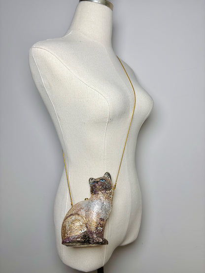 Judith Leiber Siamese Cat Swarovski Clutch Evening Clutch Bag
