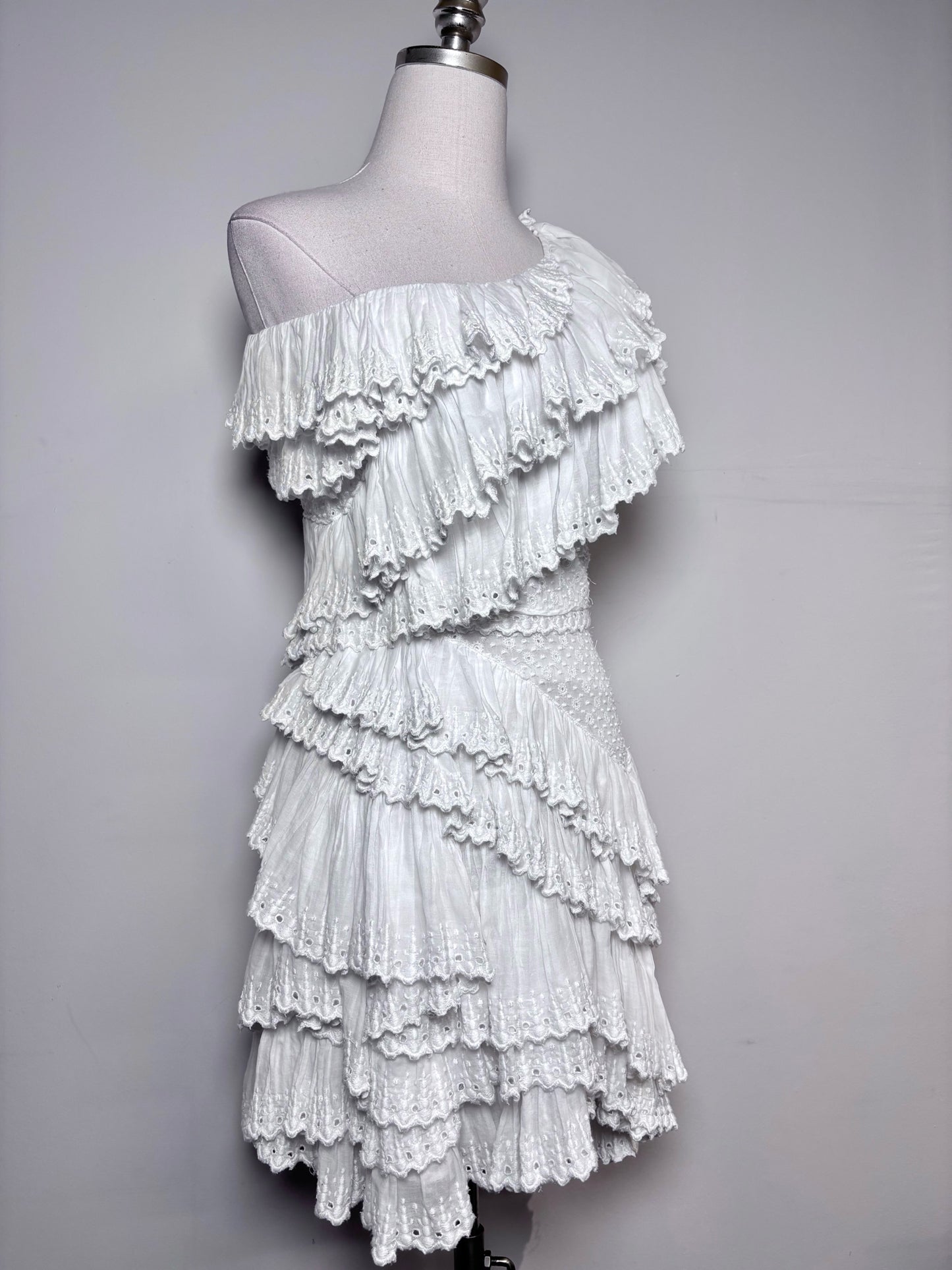 Women Size 36 (2) Isabel Marant White Eyelet Lace Mini Dress