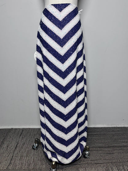 Women Size 8 Staud White, blue V-shapes NWT, Pre-owned Skirt