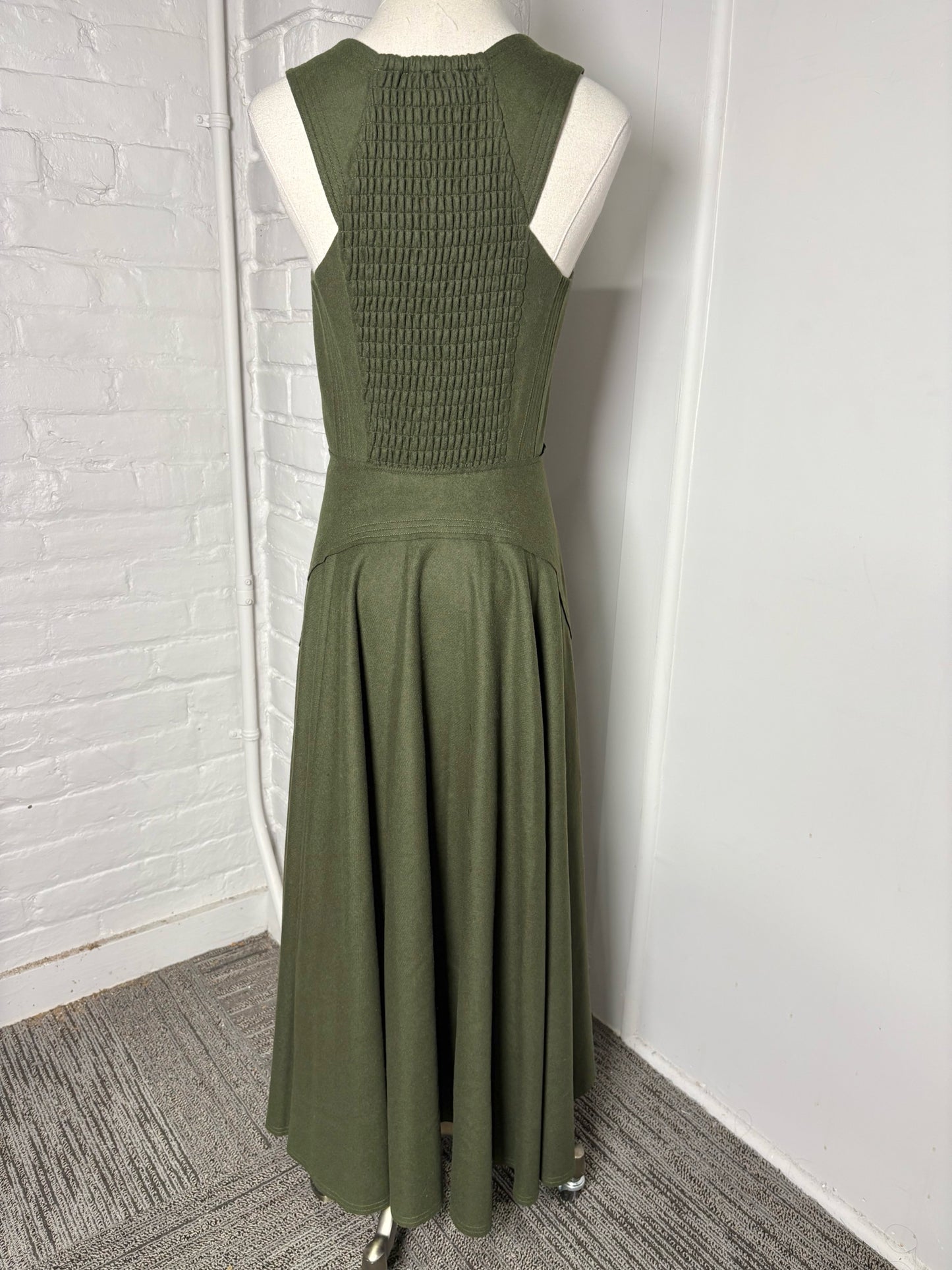 Women Size S La Ligne New York Dark Green Solid Dress