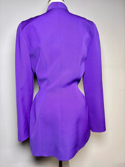 Women Size 36 (4 US) Thierry Mugler Paris Purple Solid Vintage 2 Piece Set